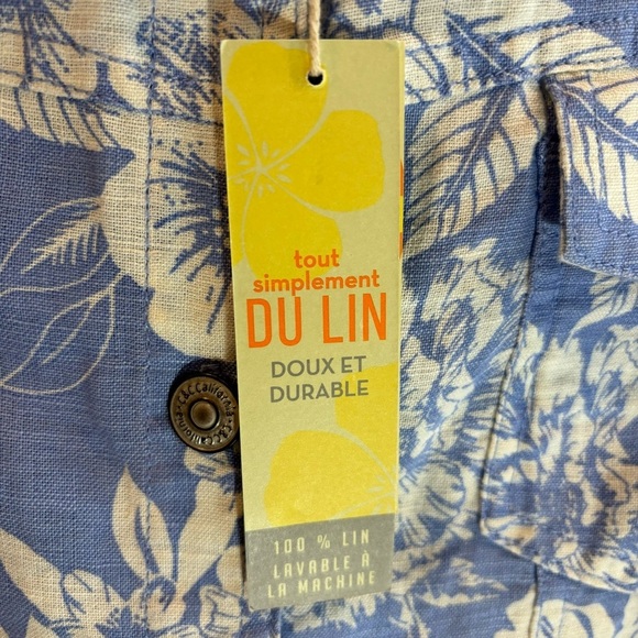 C&C California Sz XL Jacket 100% Linen Trucker Style Floral Unlined Pockets NEW - Picture 3 of 9